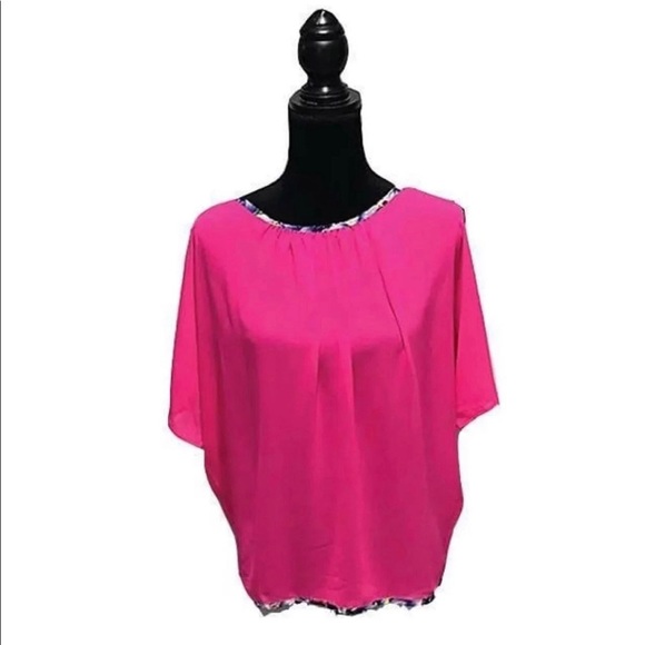 Sheer fuchsia top with trimmed slit on sleeves - Picture 6 of 10